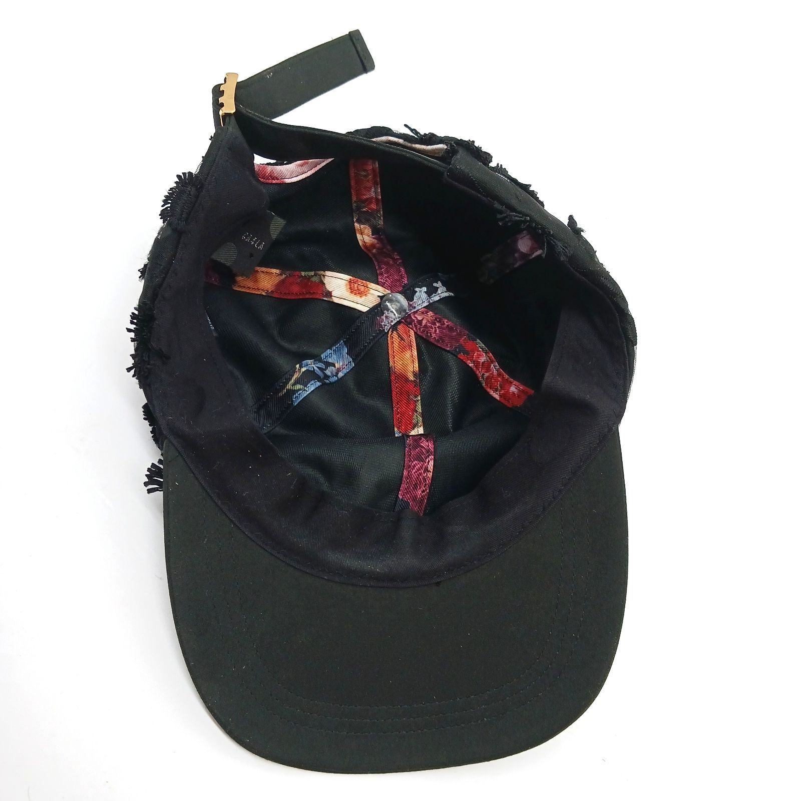 CA4LA カシラ キャップ フラワー 刺繍 装飾 ブラック フリーサイズ