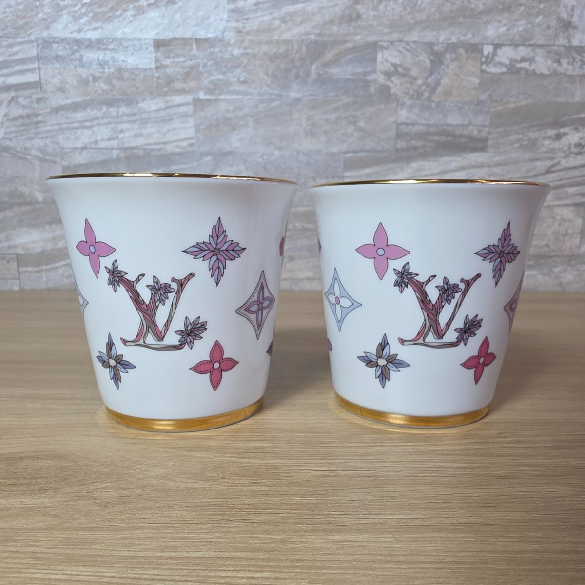 LOUIS VUITTON ルイヴィトン セット 4 ゴブレ モノグラムフラワー 食器  