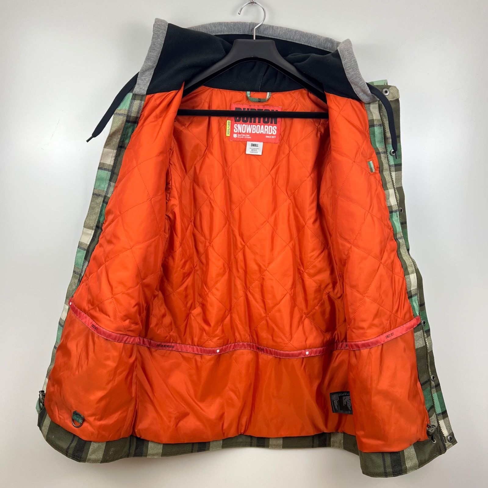 BURTON SNOWBOARDS sweat hoodie plaid jacket S バートン