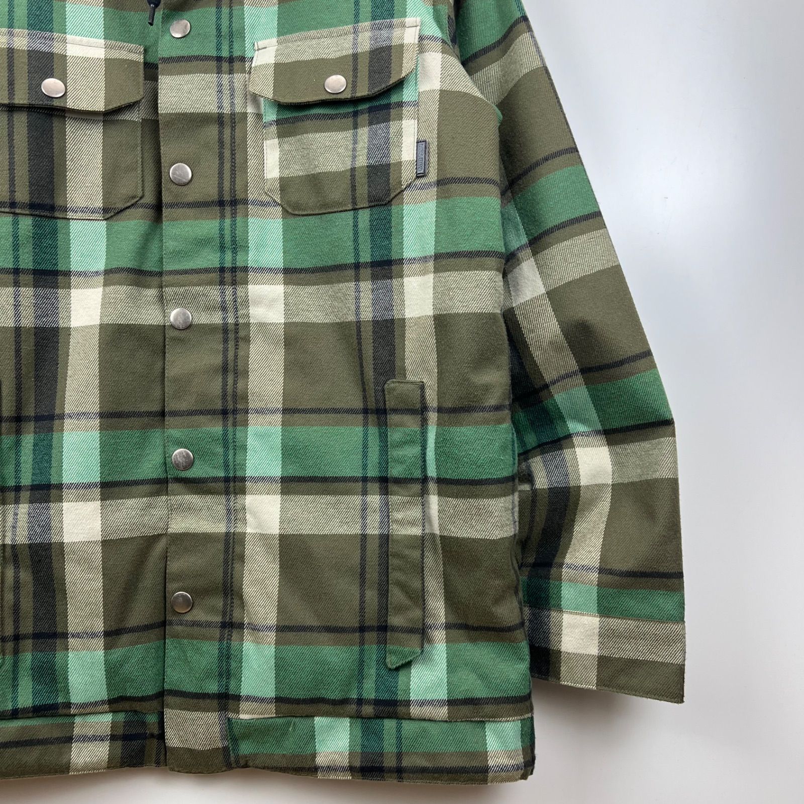 BURTON SNOWBOARDS sweat hoodie plaid jacket S バートン