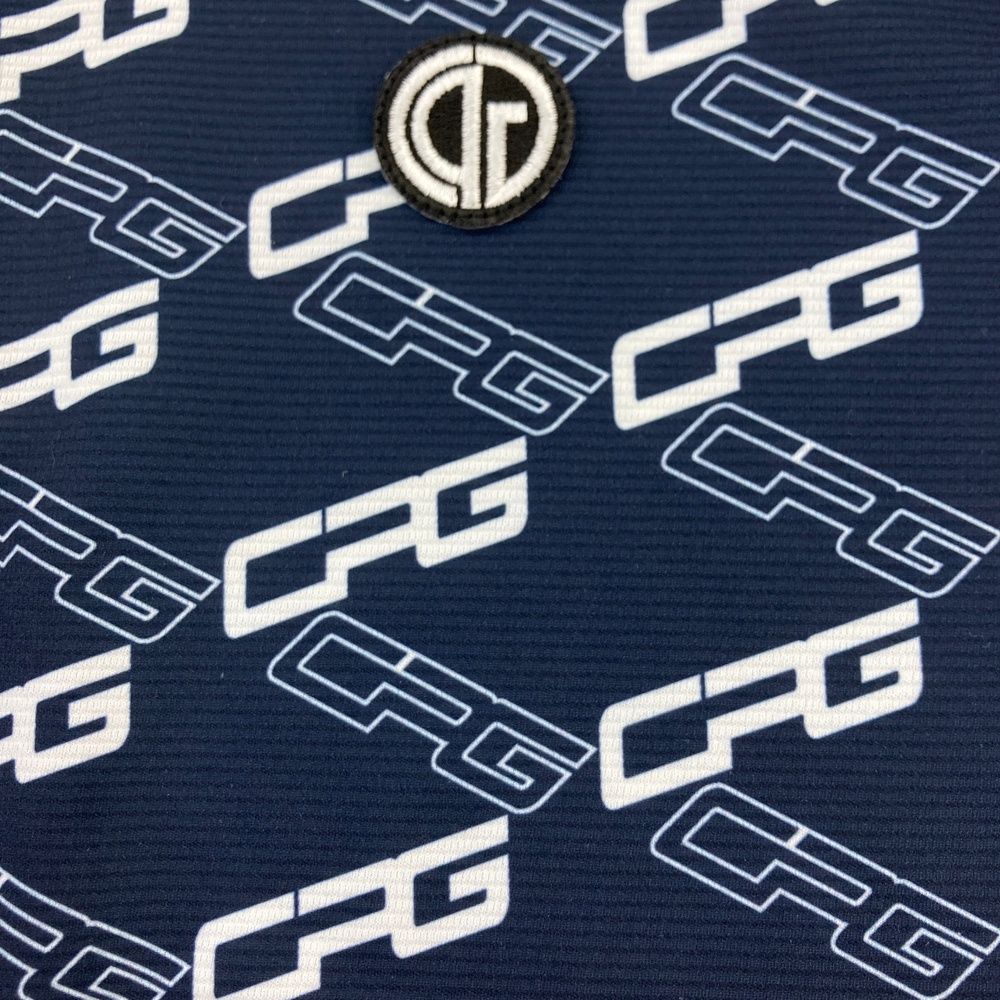 サイズ：4 CPG GOLF シーピージーゴルフ 半袖ポロシャツ ロゴ総柄