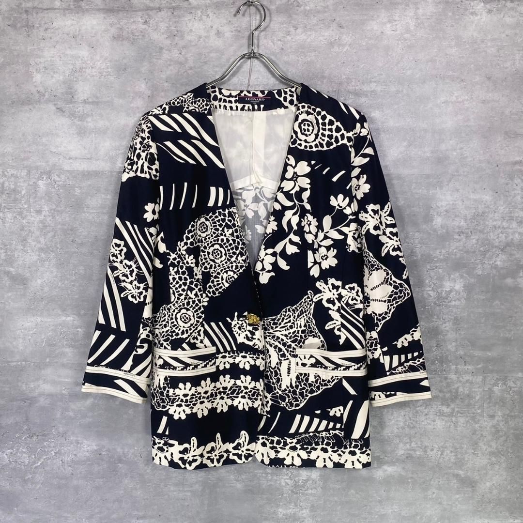 ☆超美品☆LEONARD レオナール ジャケット ベージュ 9AR LEONARD(レオナール) ジャケット サイズLL レディース美品