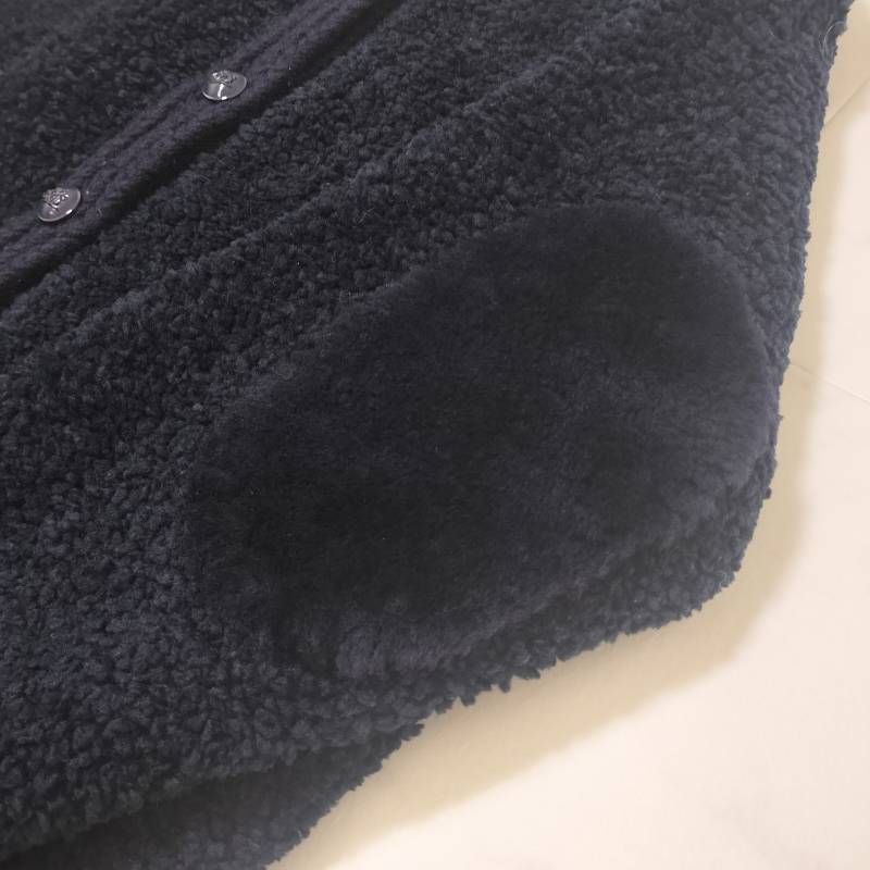 Drawer ドゥロワー エルボームートンパッチ ロングカーディガン ニット