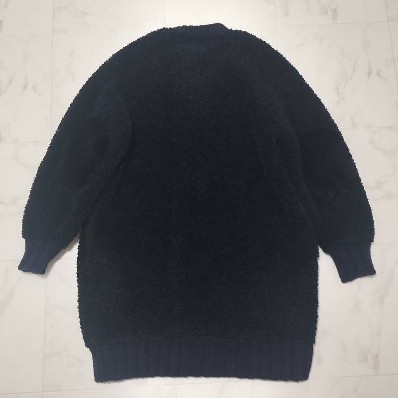 Drawer ドゥロワー エルボームートンパッチ ロングカーディガン ニット