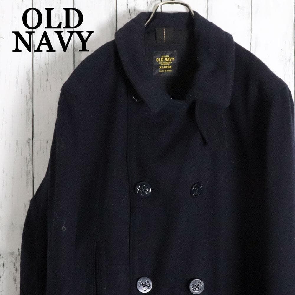 00s OLDNAVY オールドネイビー メルトンウール ピーコート 濃紺 - メルカリ