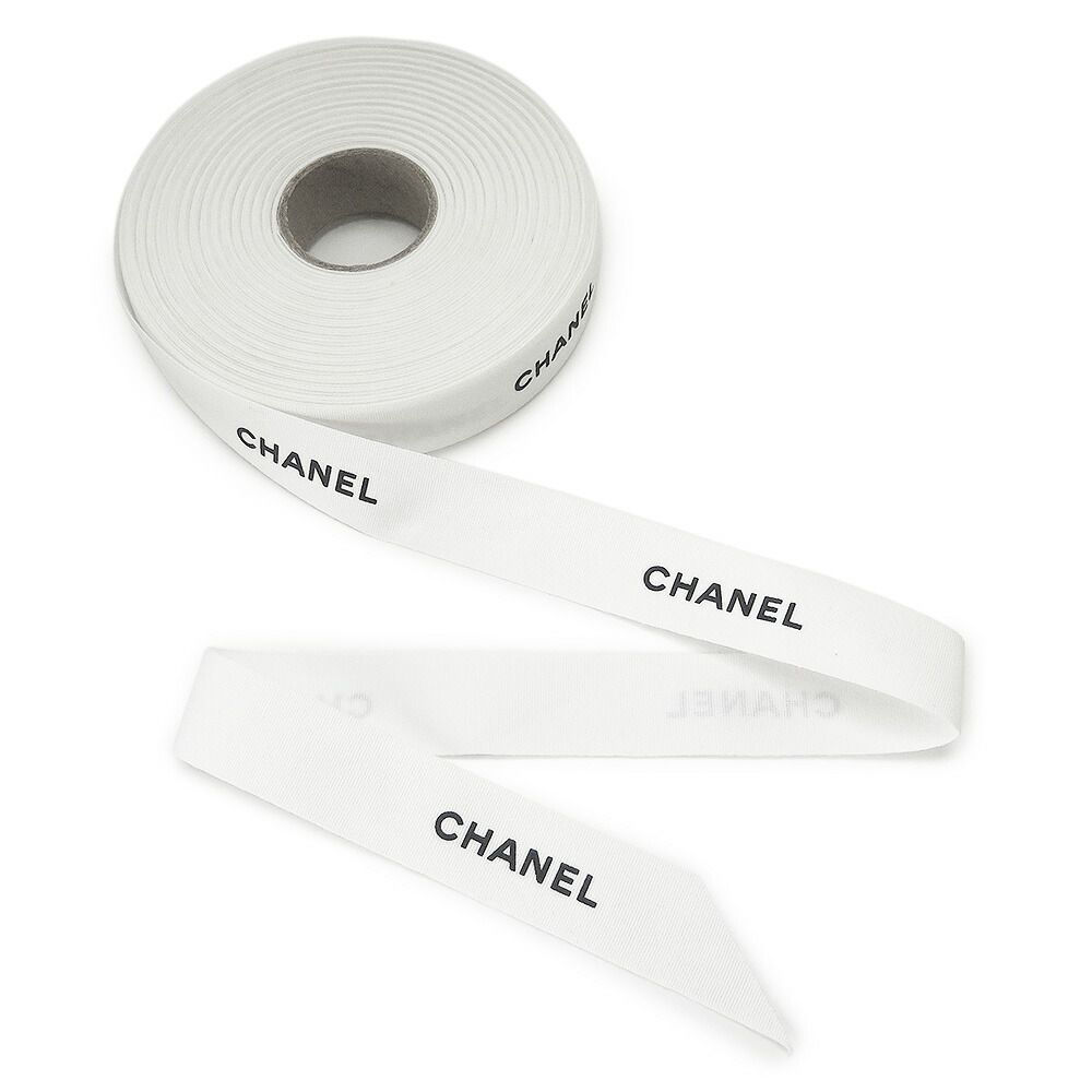 シャネル リボン リボンロール 巻き ギフト プレゼント ラッピング 包装 ロゴ ホワイト CHANEL ブランド メール便