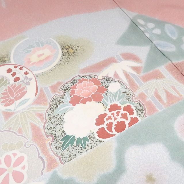 平和屋着物○無地絵羽訪問着 桐地紋 虫襖色 ロング丈 正絹 逸品 未使用