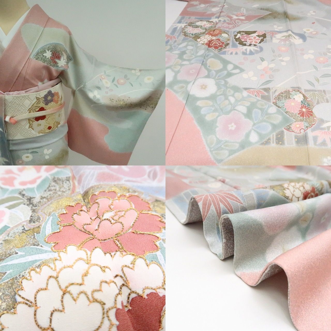 ストラスブール大聖堂 銀通し 訪問着 仮絵羽 未仕立て品 ステンド