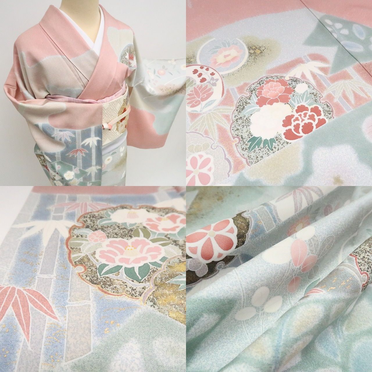 ❁tomihisa❁新品 本加賀友禅 吉本大輔 落款 沈丁花 着物 正絹 仕付け