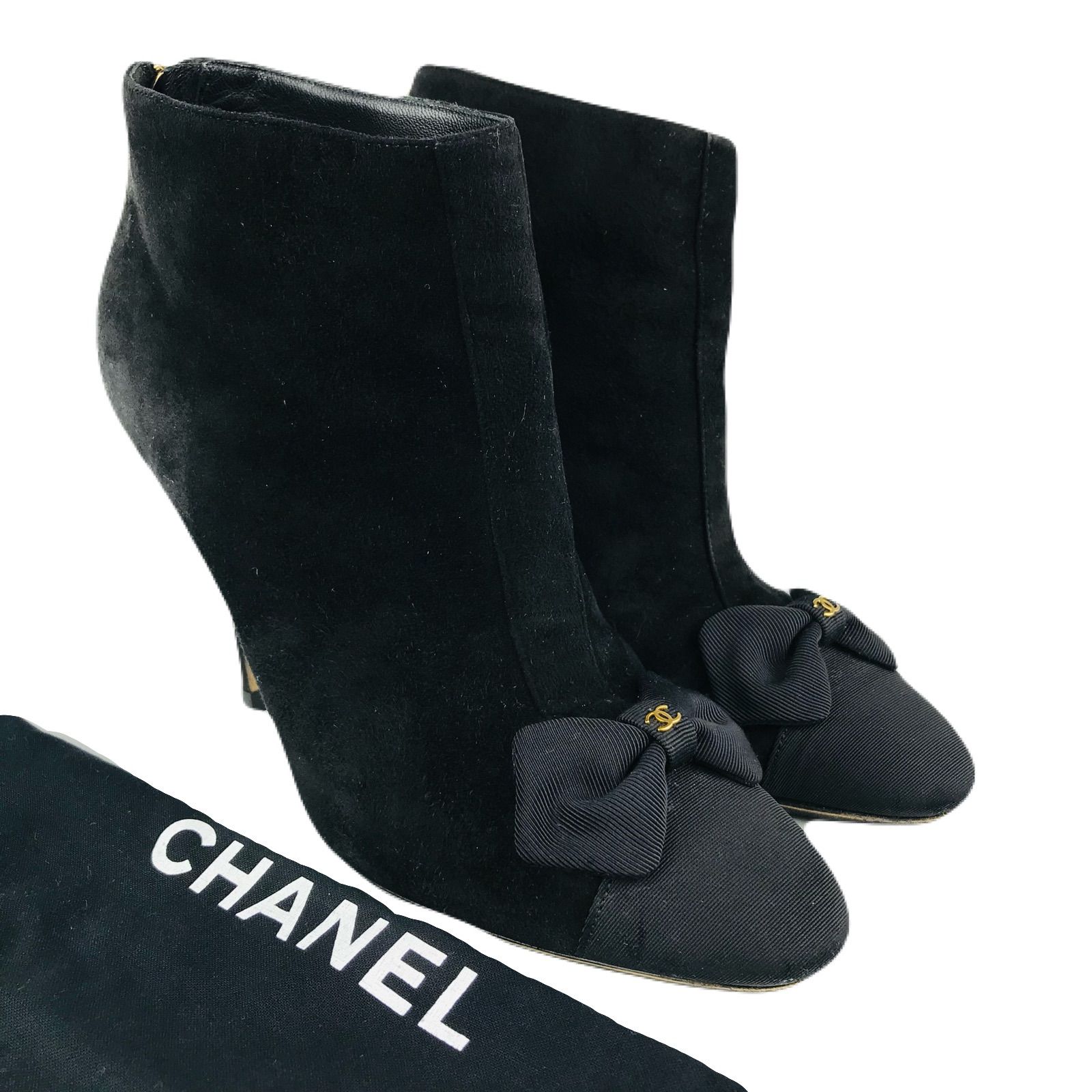 CHANEL☆シャネル・レディース スエードレザー メタルココマークリボン 