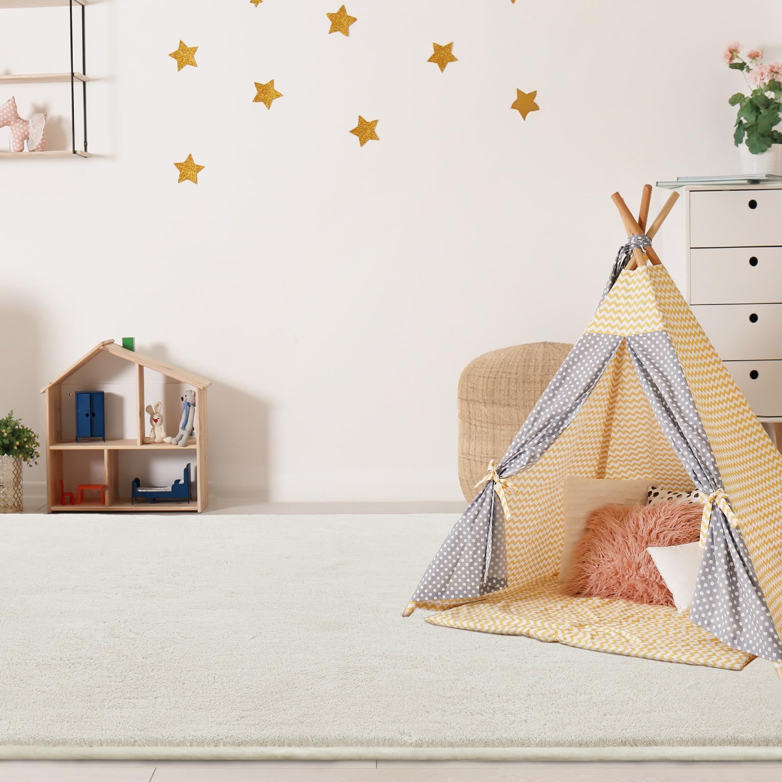 リビングルーム用のふわふわラグ