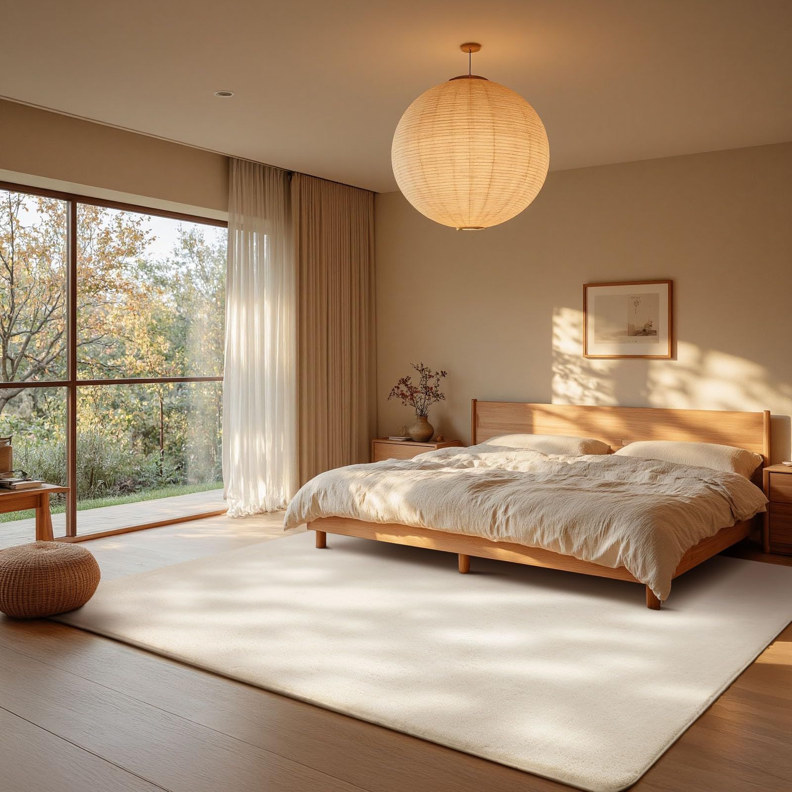 ラグマット カーペット 240x300cm 全厚約2cm 滑り止め付 洗えるラグ 抗菌 ふわっと手触り 防音絨毯 オールシーズ 北欧風シャギーラグ 厚ウレタンフォーム10mm 寝室 リビングルーム用のふわふわラグ 象牙