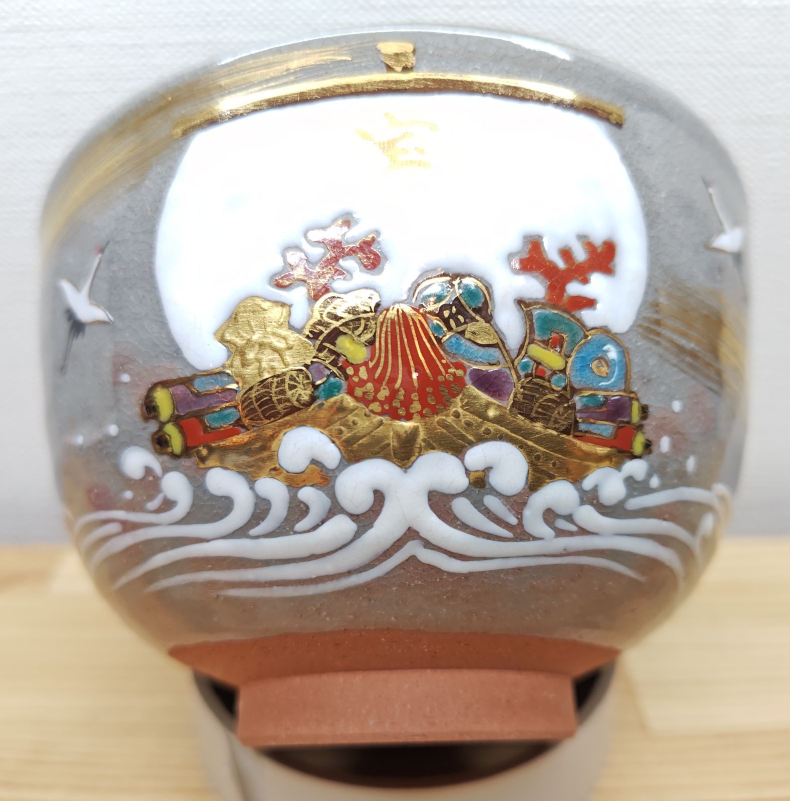 yaechan 送料込【逢絢亭】茶道具 茶碗 京焼 紫野 金銀秋草杉田祥平 割引アイテム 送料込【逢絢亭】茶道具 茶碗 京焼 色絵 紫野 金銀秋草画