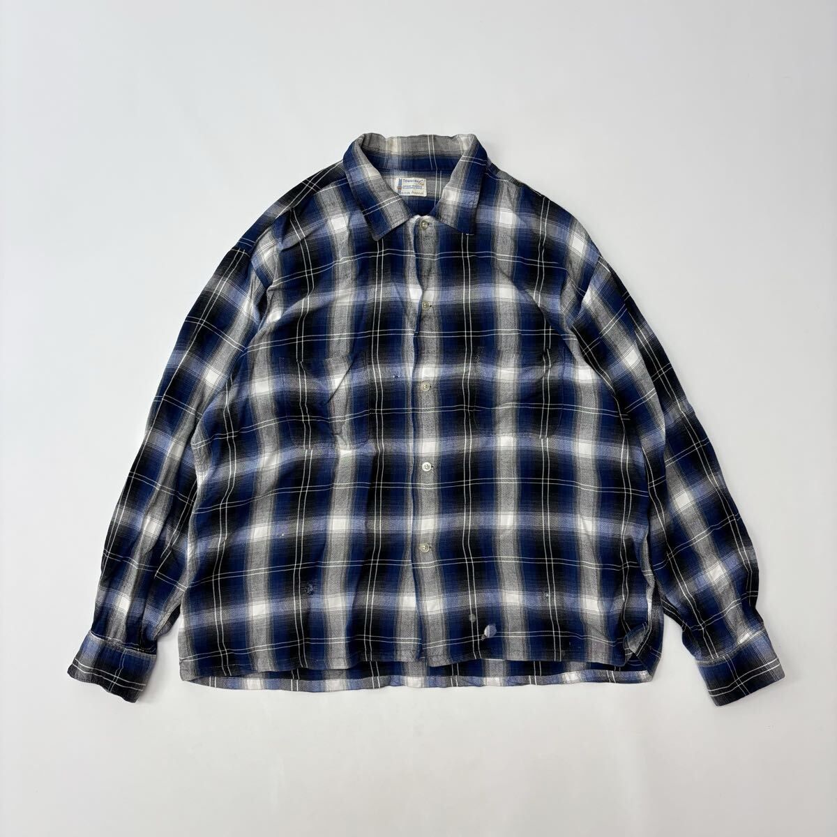 TOWN CRAFT 60s 70s オンブレチェックシャツ レーヨン XL 美品 L 60