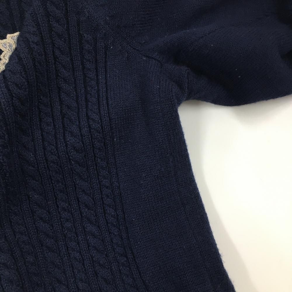 【未使用タグ付】ビームスゴルフ ネイビー ニット ワンピース インナーシャツ M 美品】ビームスゴルフ ニットワンピース ネイビー フード ロゴワッペン