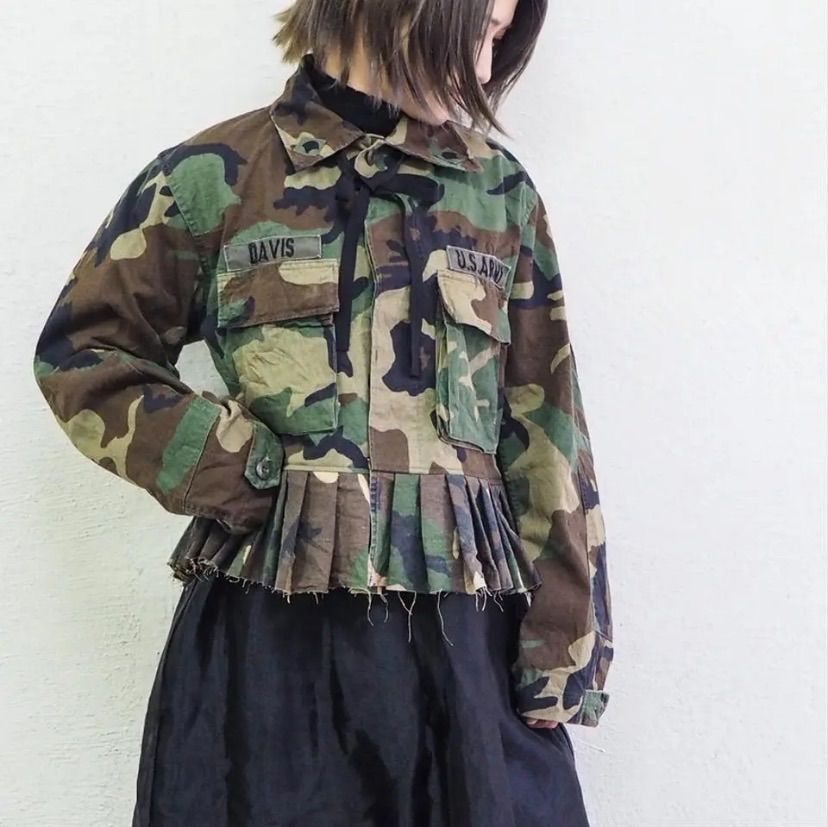 古着 リメイク ミリタリージャケット 1点物 唯一無二 米軍実物テント 