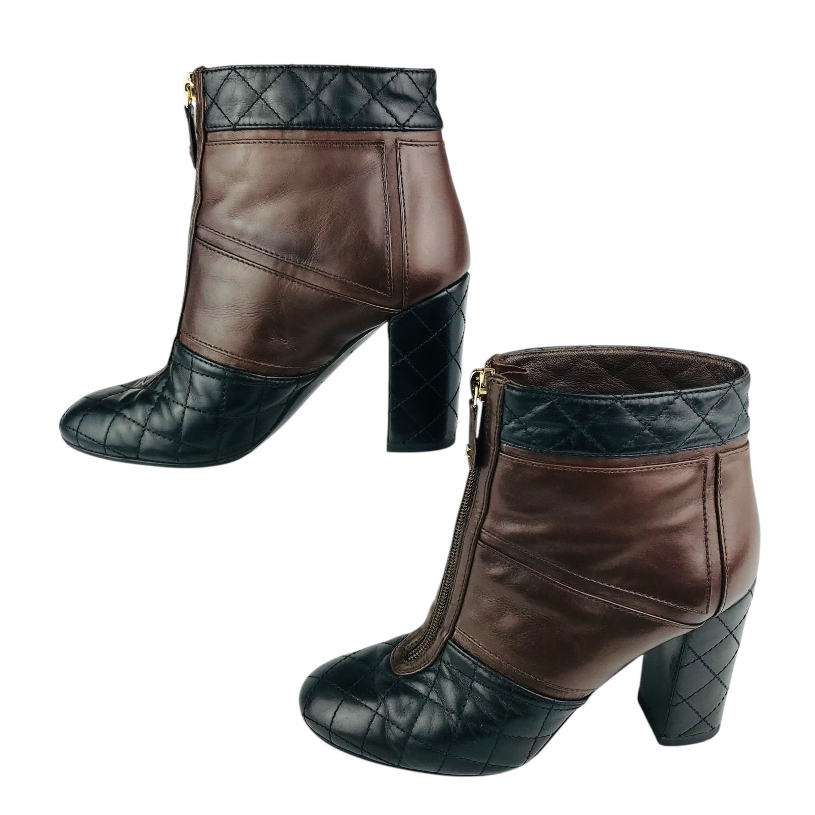 美品☆CHANEL・シャネル レディース レザー マトラッセデザイン切替し