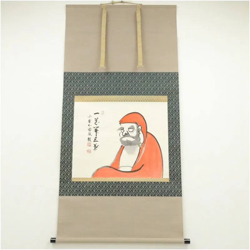 K掛軸　師家又生家　弟子惜茶陰　臨済宗国泰寺　稲葉心田作　共箱紙箱　S181KJ K掛軸 師家又生家 弟子惜茶陰 臨済宗国泰寺 稲葉心田作