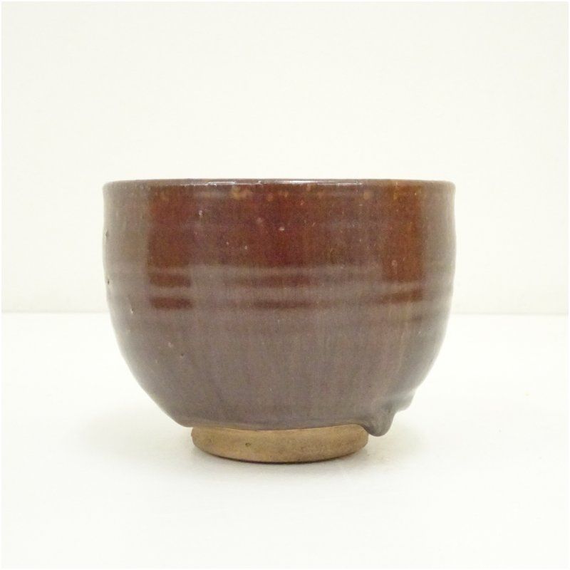 【美品】陶器 茶碗 レトロ アンティーク 骨董 美術品・アンティーク・コレクション 京焼 清水正造 鉄釉茶碗（共箱