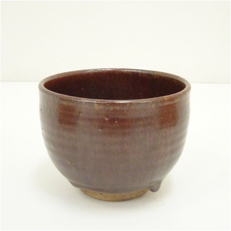 抹茶碗　抹茶茶碗　骨董　茶道　茶道具　陶器　焼き物　アンティーク　レトロ　２ 美術品・アンティーク・コレクション 京焼 清水正造 鉄釉茶碗（共箱