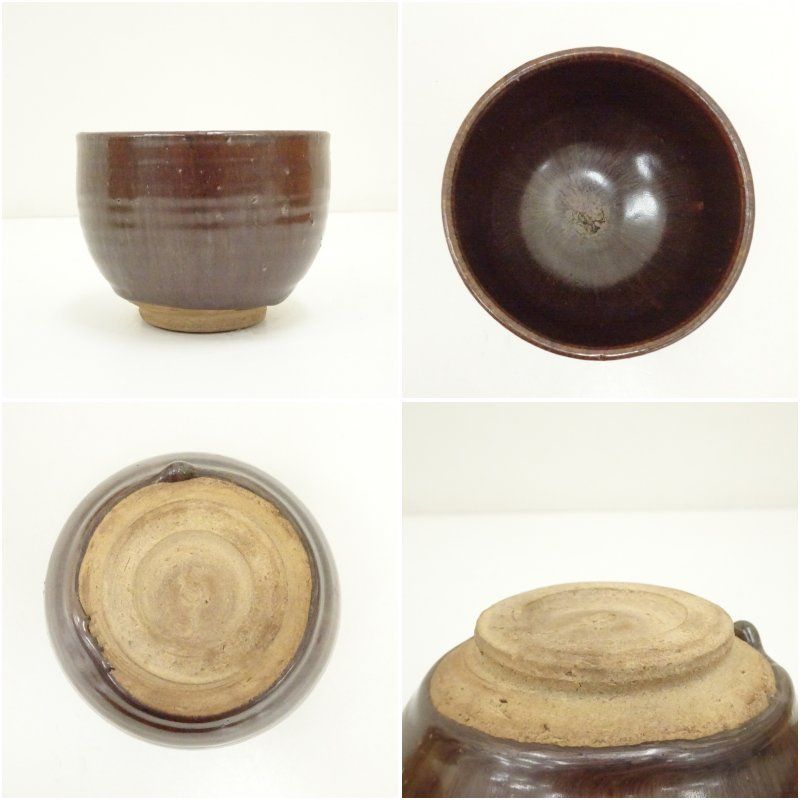 美術品・アンティーク・コレクション 京焼 清水正造 鉄釉茶碗（共箱