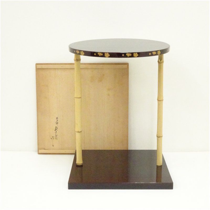 塗師 川瀬表完造 木地溜塗三友棚（共箱） 茶道 茶道具 おしゃれ 茶器