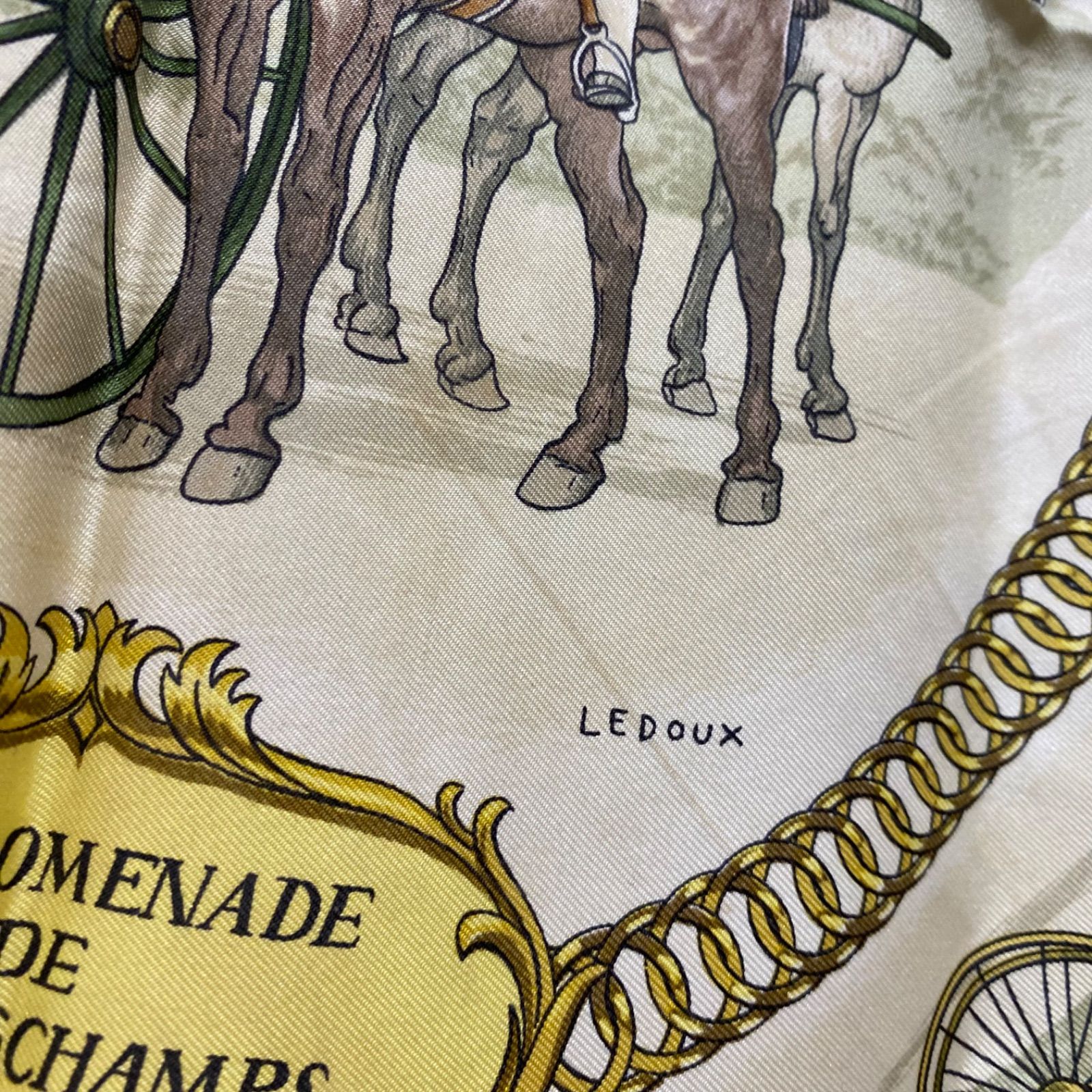 エルメス カレ90 LA PROMENADE DE LONGCHAMPS シルクスカーフ