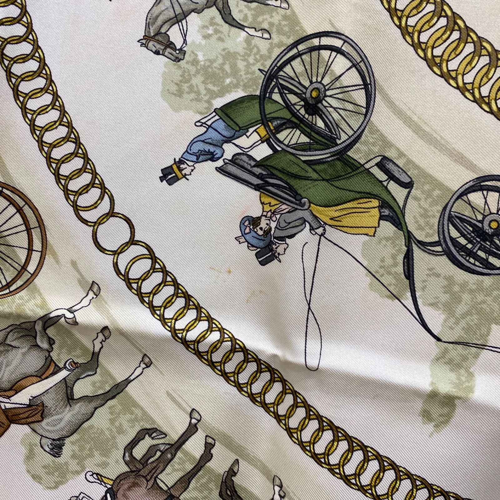 エルメス カレ90 LA PROMENADE DE LONGCHAMPS シルクスカーフ