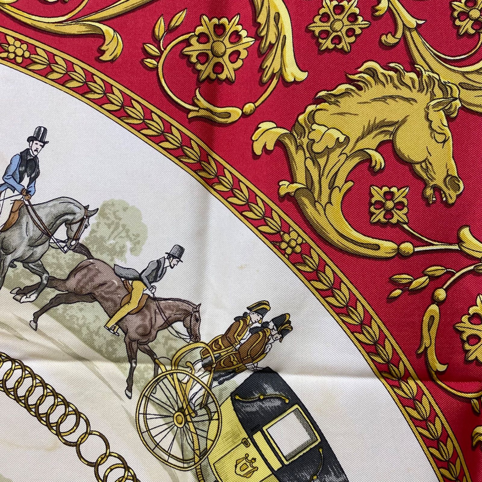 エルメス カレ90 LA PROMENADE DE LONGCHAMPS シルクスカーフ