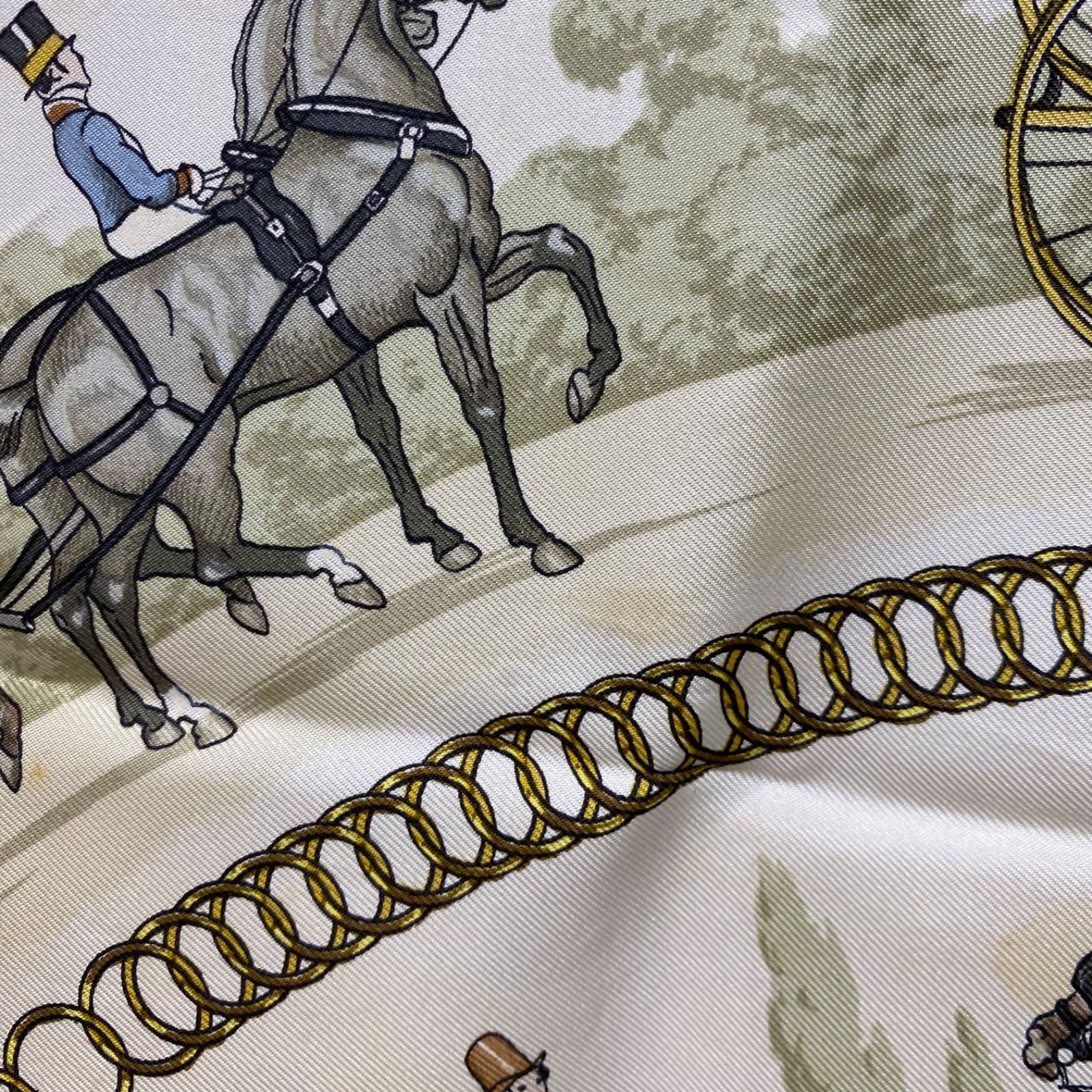 エルメス カレ90 LA PROMENADE DE LONGCHAMPS シルクスカーフ