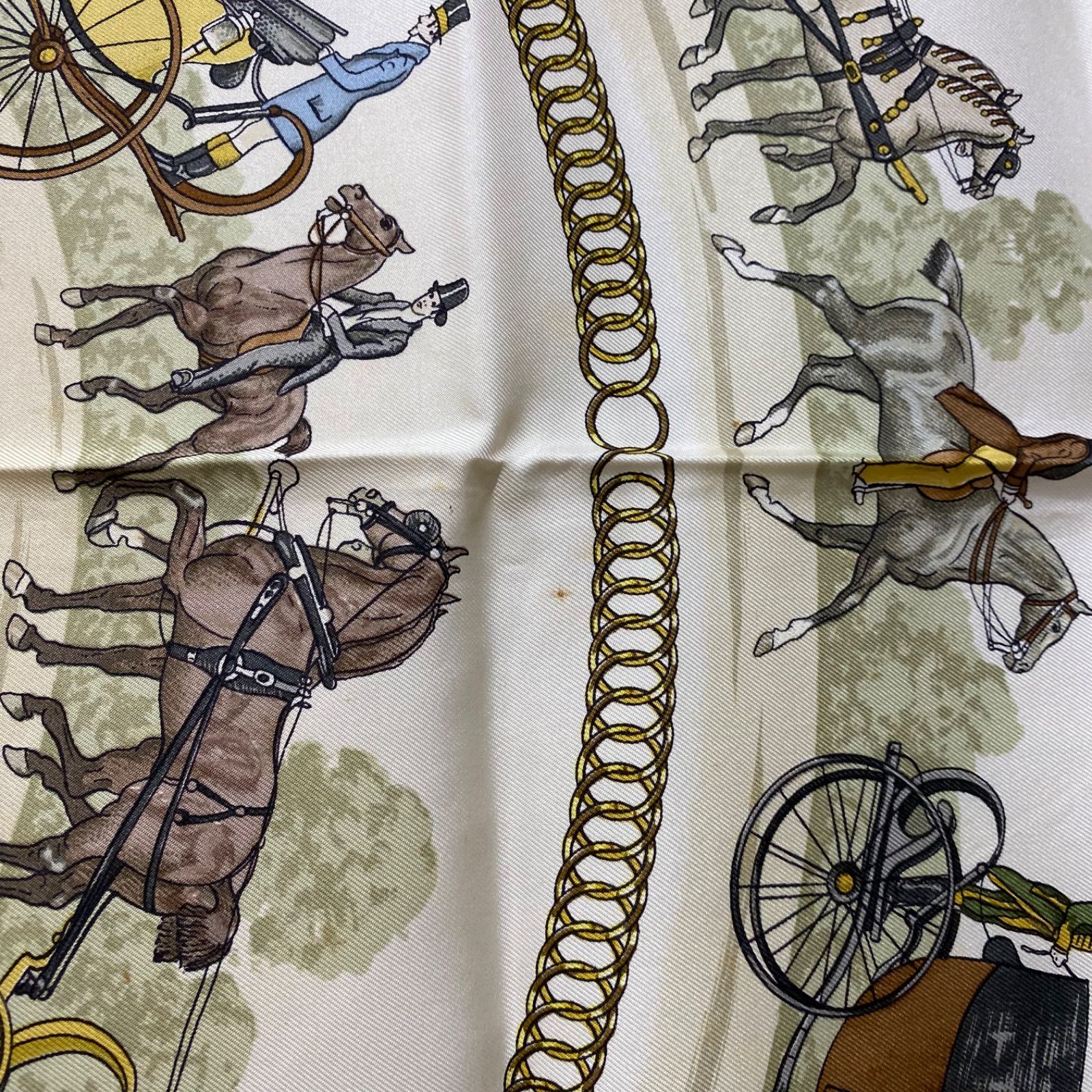 エルメス カレ90 LA PROMENADE DE LONGCHAMPS シルクスカーフ