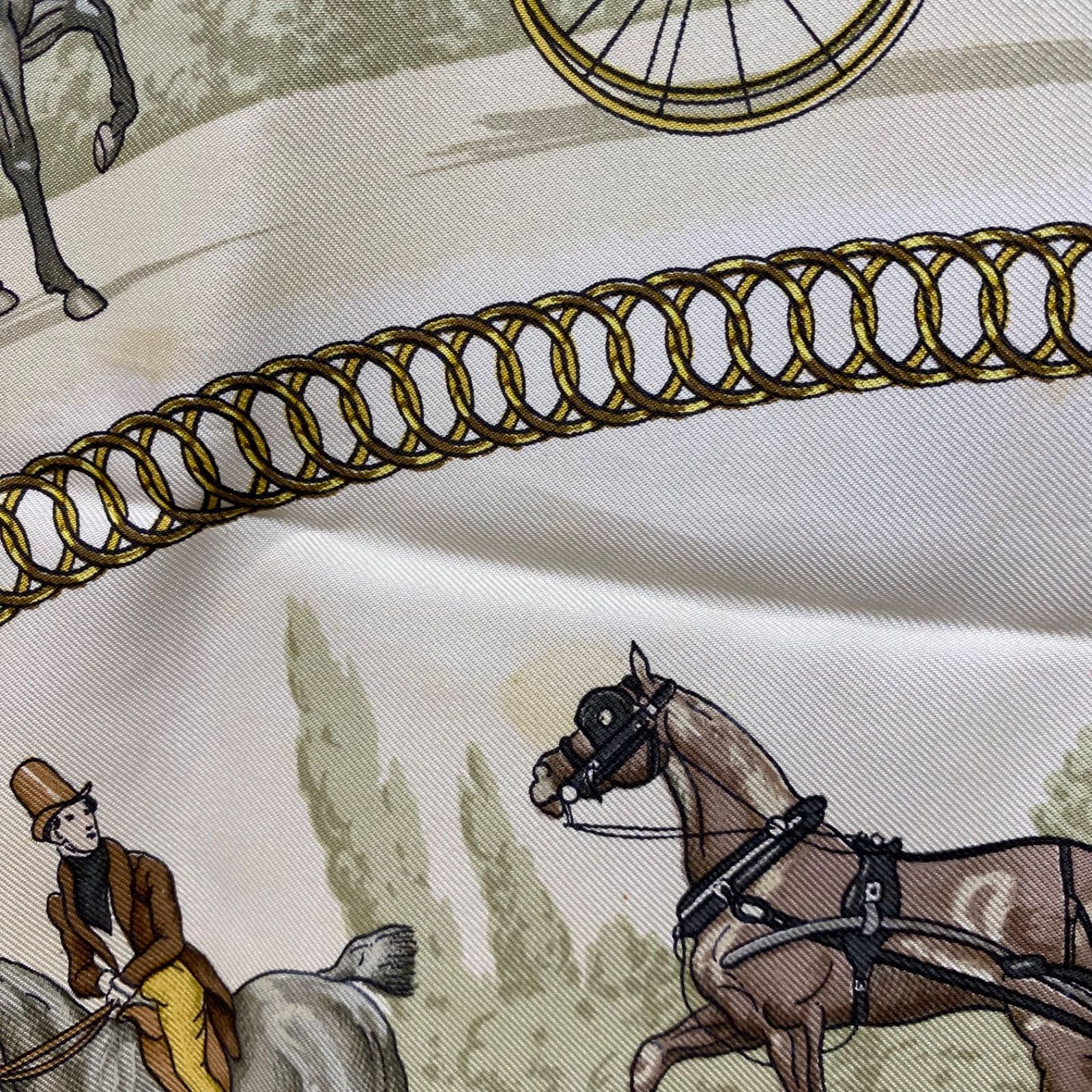 エルメス カレ90 LA PROMENADE DE LONGCHAMPS シルクスカーフ