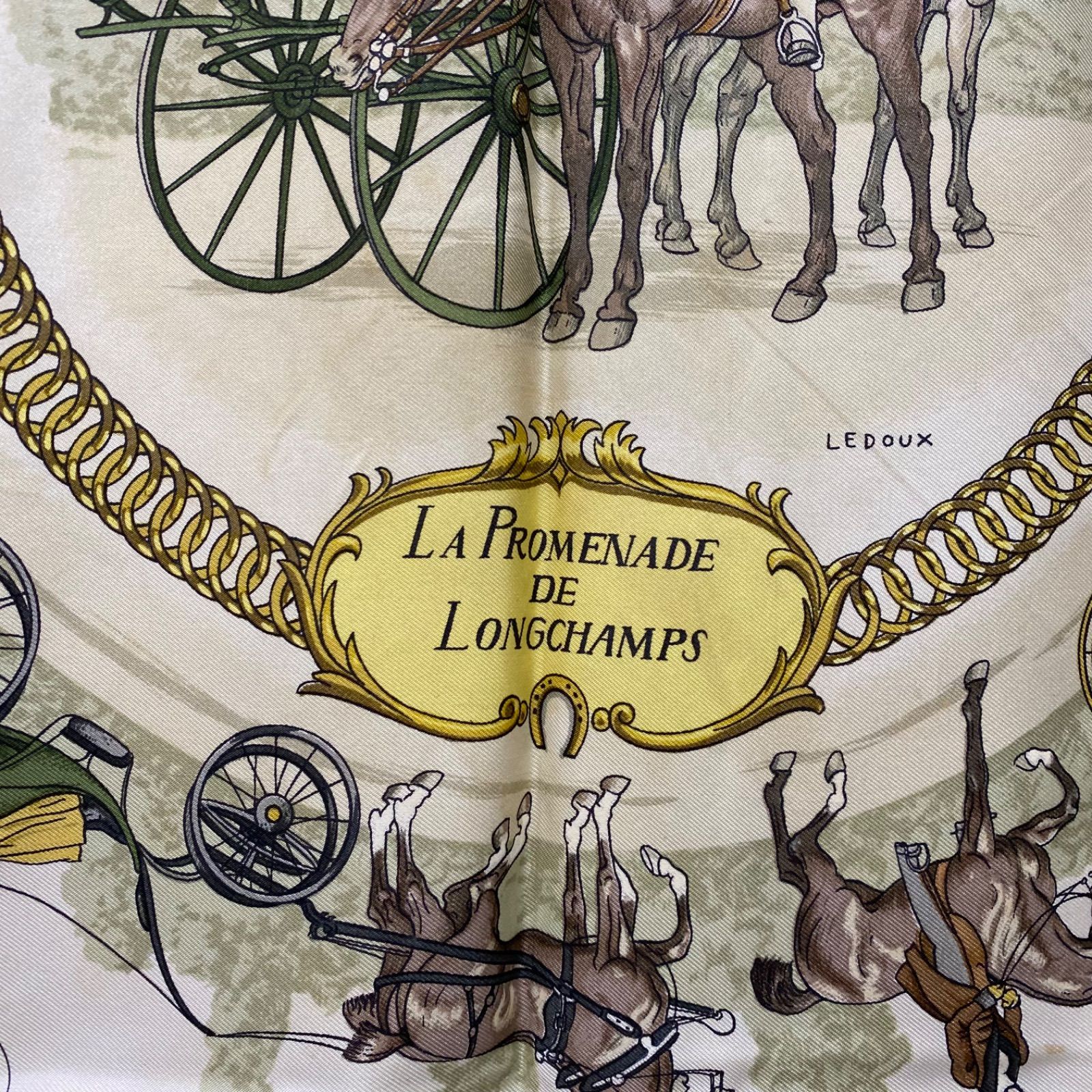エルメス カレ90 LA PROMENADE DE LONGCHAMPS シルクスカーフ
