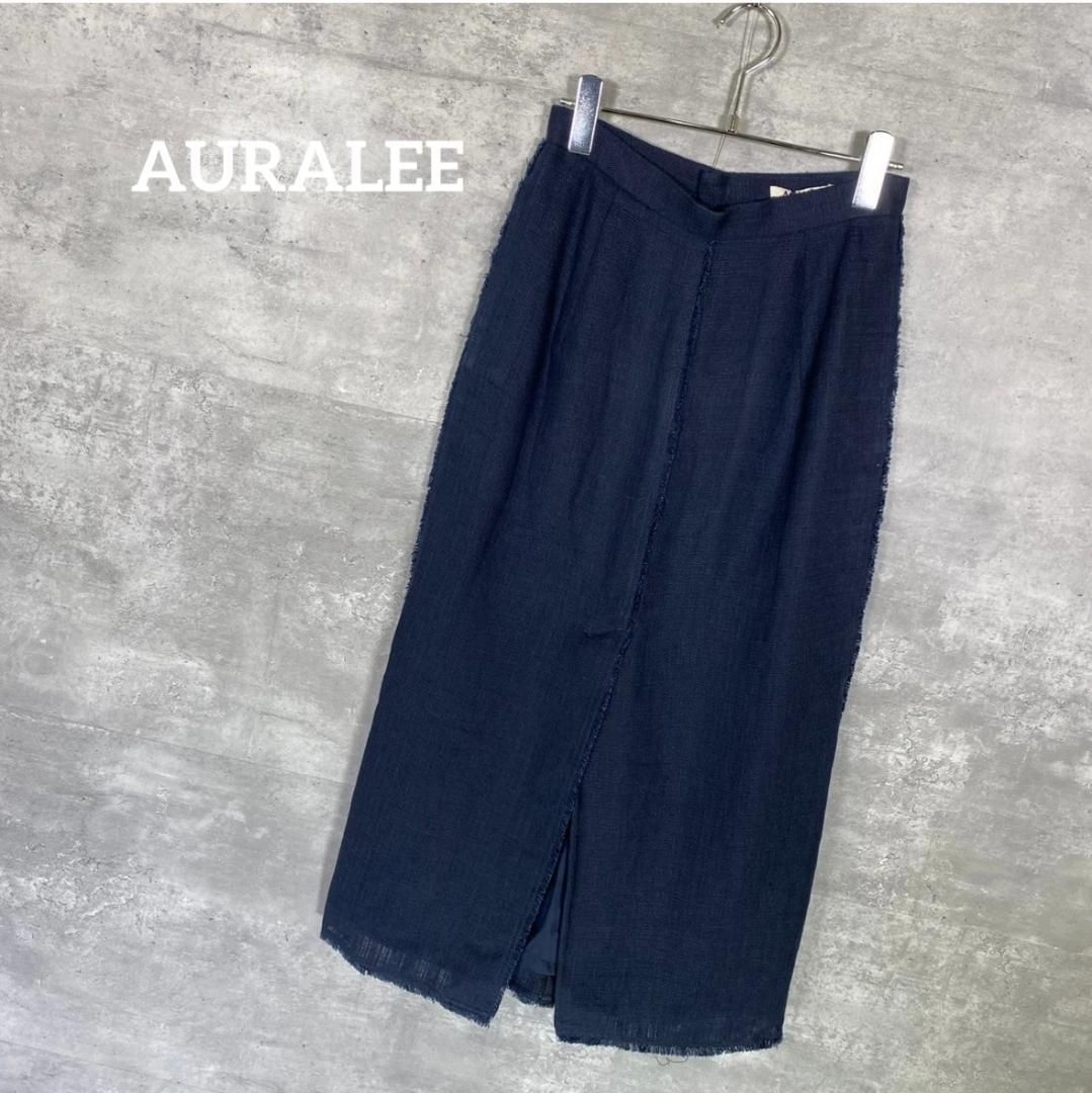 AURALEE オーラリー 0 フリンジリネンスリットスカート