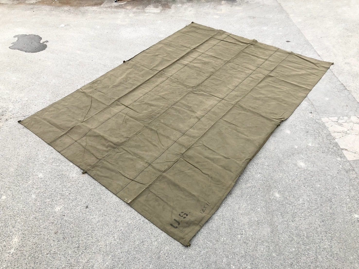 米軍実物】未使用 コットンダック製 ターポリン 12×17ft 防水
