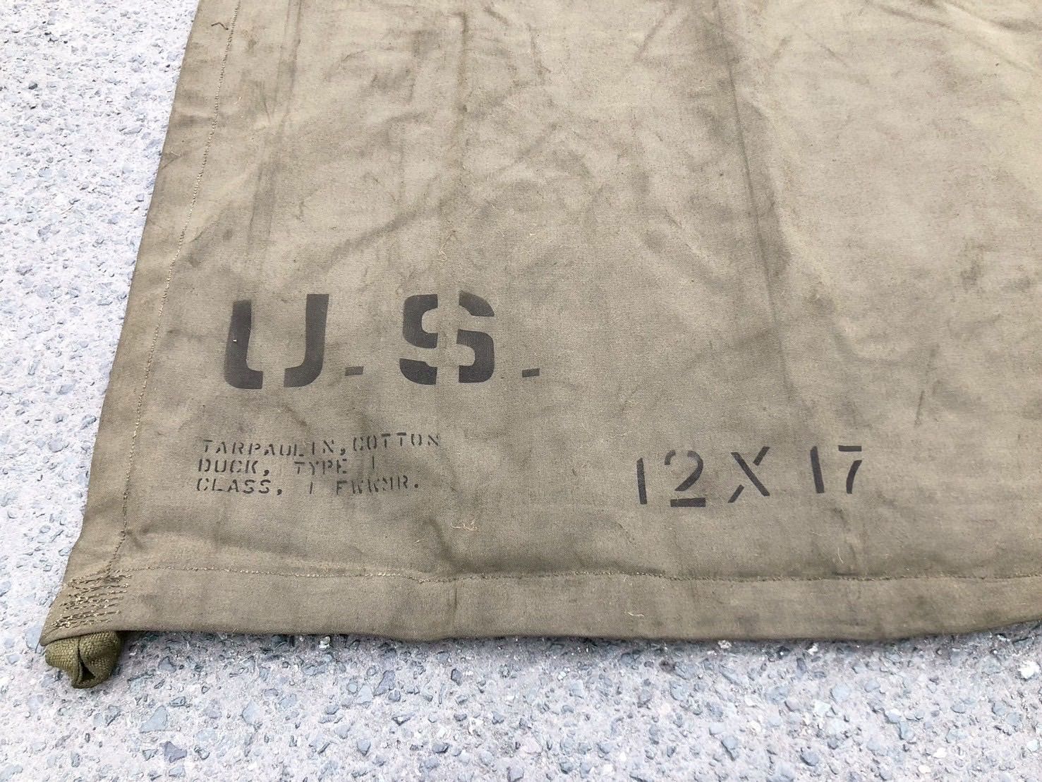 5枚限定☆【米軍実物】未使用 コットンダック製 ターポリン 12×17ft