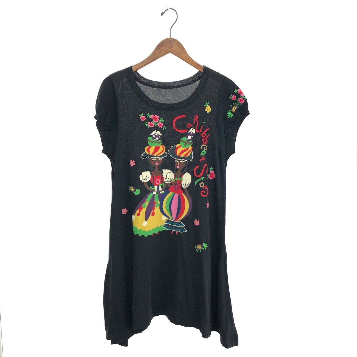 トクコプルミエブォル花柄レース装飾のAラインワンピースチュニック トクコプルミエブォル花柄レース装飾のAラインワンピースチュニック