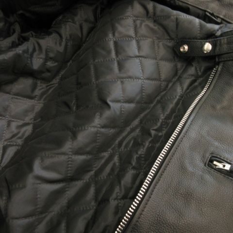 freedom フリーダムブラックレザー シングルライダースジャケット水牛革　L フリーダム Freedom ライダースジャケット シングル レザー 水牛革
