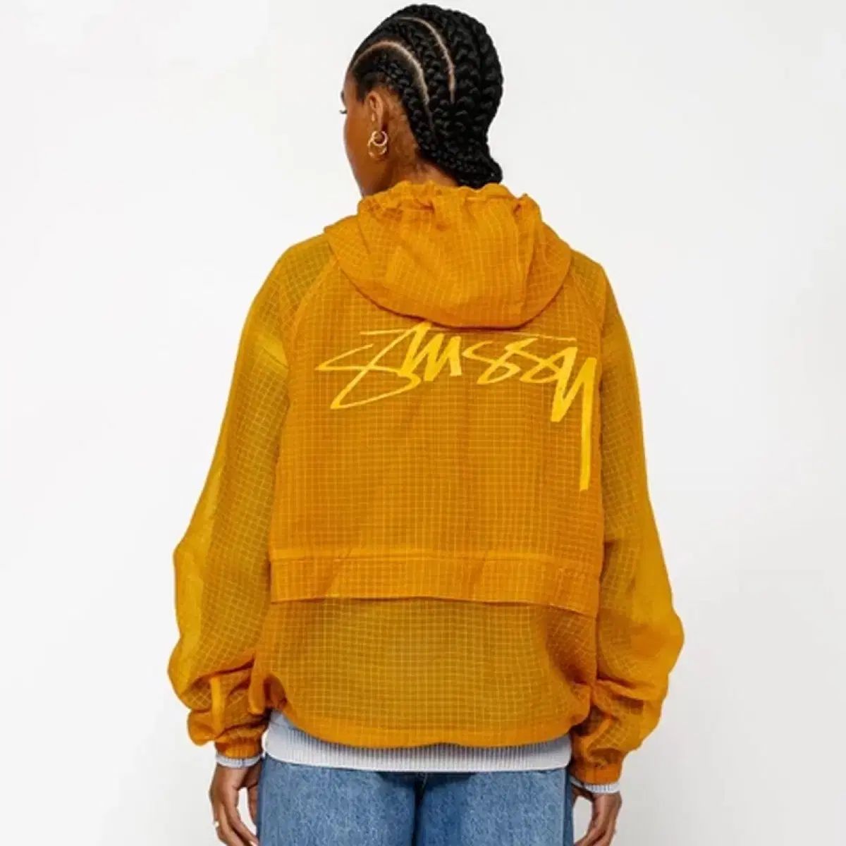STUSSY ステューシー ビーチ シェル トランスペアレント リップストップ ウィンドブレーカー ジャケット