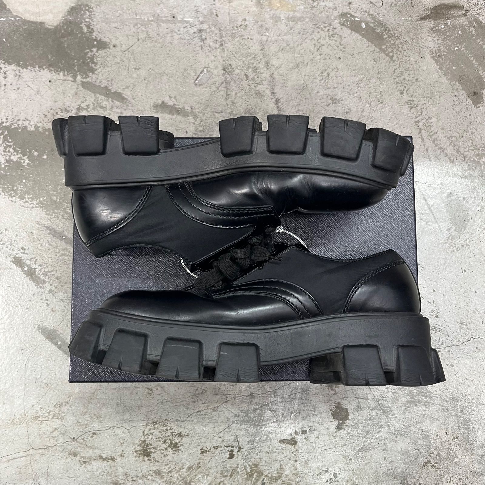 PRADA モノリス レースアップ シューズ 短靴 プラダ 8 1/2 2EE342 