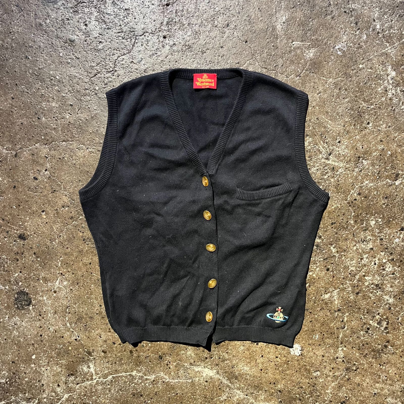 ヴィヴィアンウエストウッド ドッグ柄 犬 チェック ニット ベスト