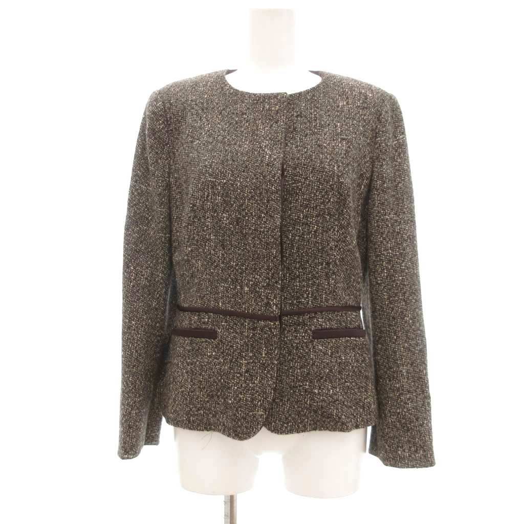 マックスマーラ MAX MARA 美品 白タグ ノーカラージャケット シルク混