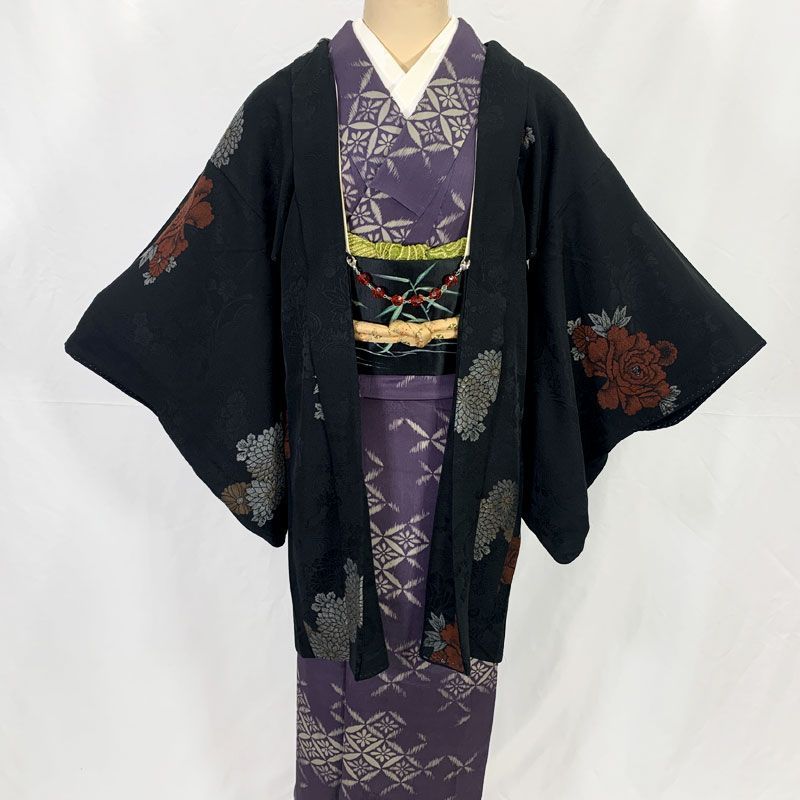 平和屋着物▽羽織 スリーシーズン 春夏秋 塵除け 花尽くし 正絹 逸品