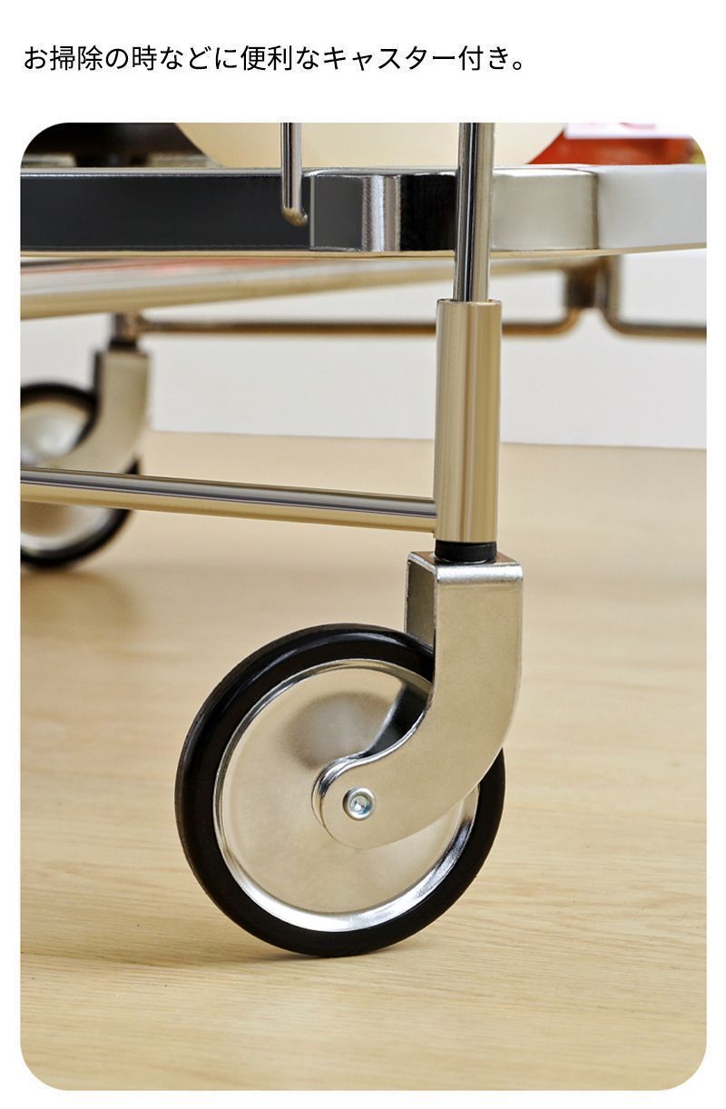 折りたたみ式 収納カート 収納ワゴン 韓国 折りたたみラック 車輪付き 2段 収納棚 スリム 透明 スライドアウト キャスター付き おしゃ MARWIL-DEMENAGEMENTS_CH