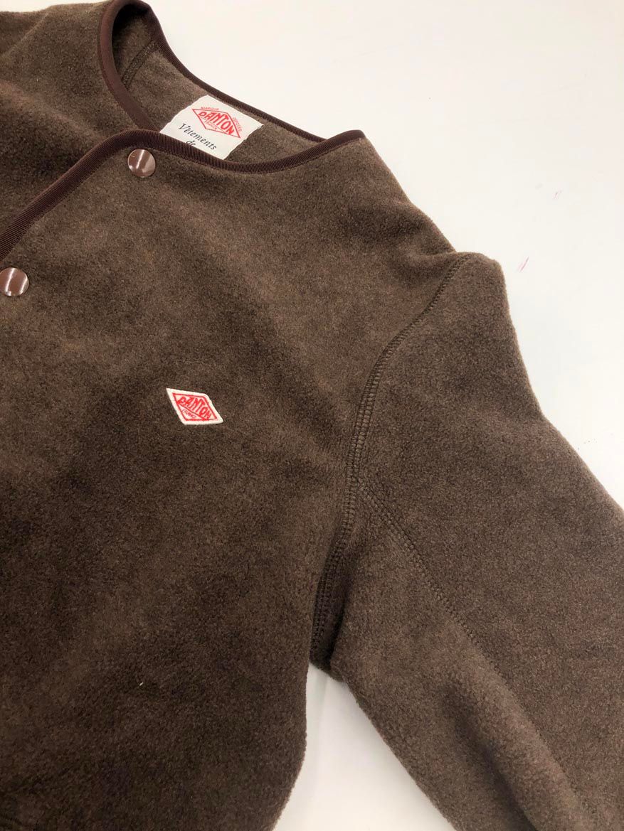 ダントン Danton フリースジャケット 34 DANTON ノーカラーフリース