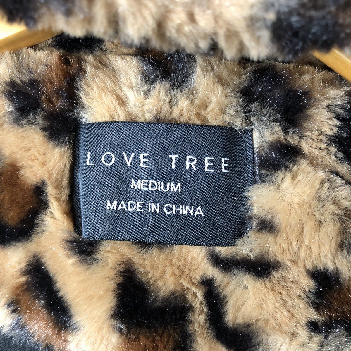 古着 LOVE TREE レオパード柄 ヒョウ柄 フェイクファーパーカー