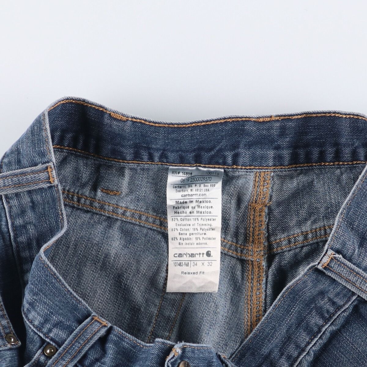 む。 古着 カーハート Carhartt RELAXED FIT ストレートデニムパンツ メンズ