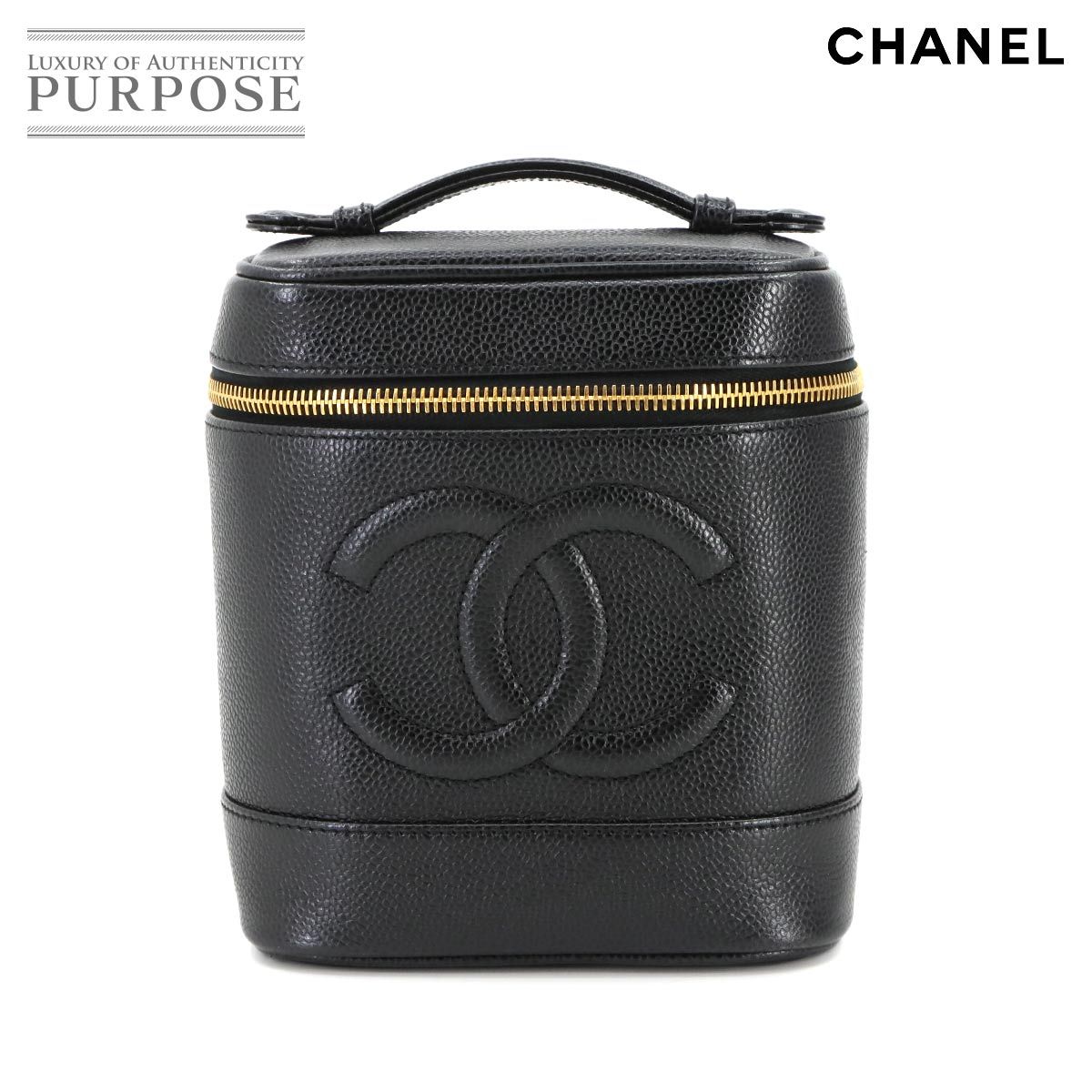 美品 シャネル CHANEL バニティ ハンド バッグ キャビアスキン レザー