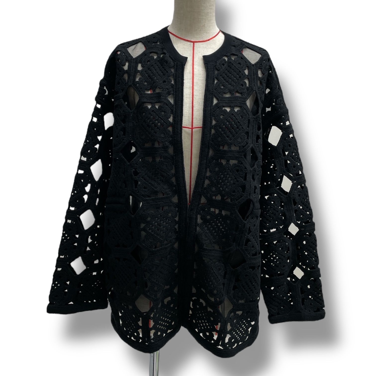 Ballsey ボールジィ スクエアモチーフエンブロイダリー ノーカラー