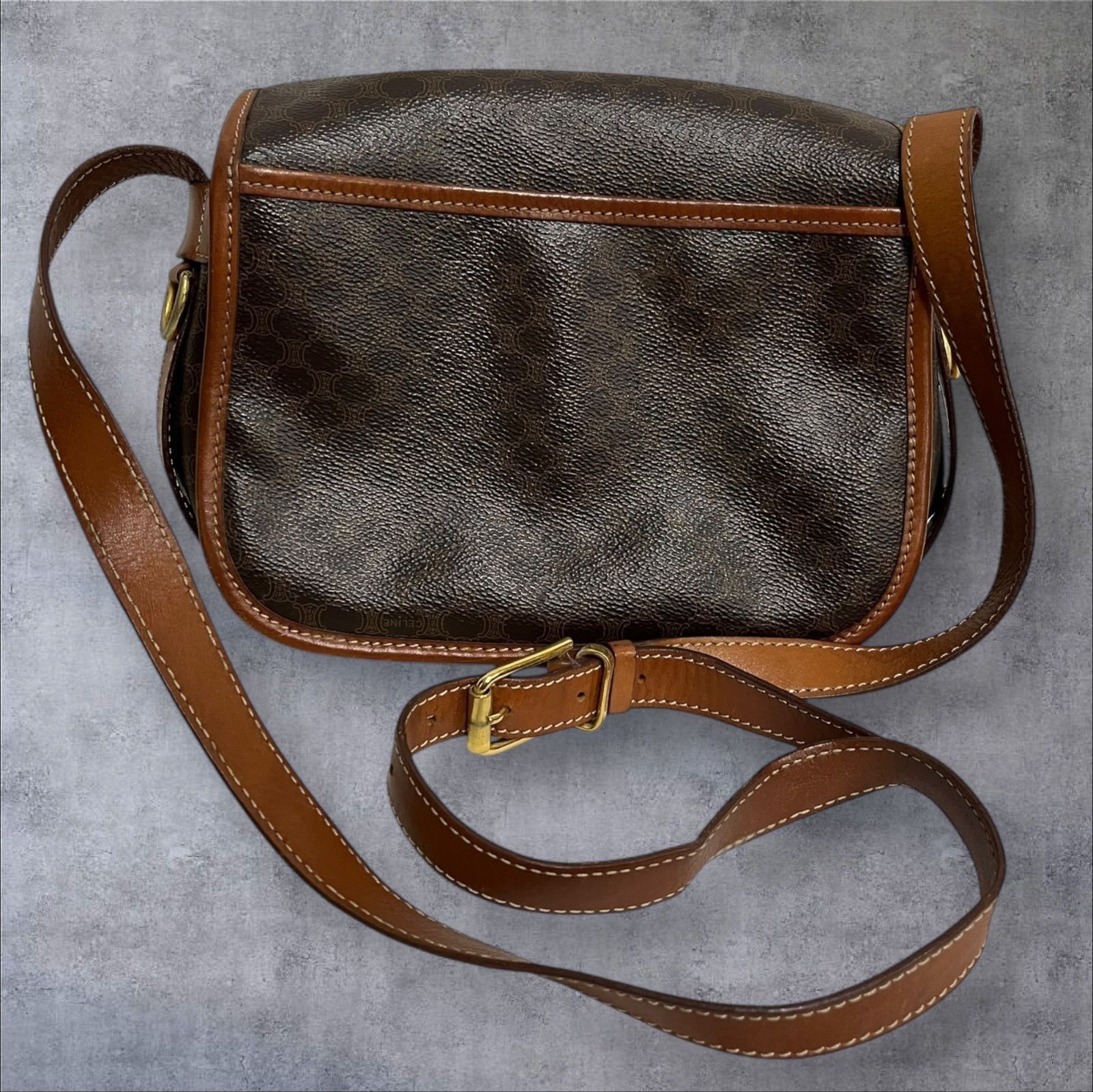 CELINE マカダム柄 レディース ショルダーバッグ ゴールド金具
